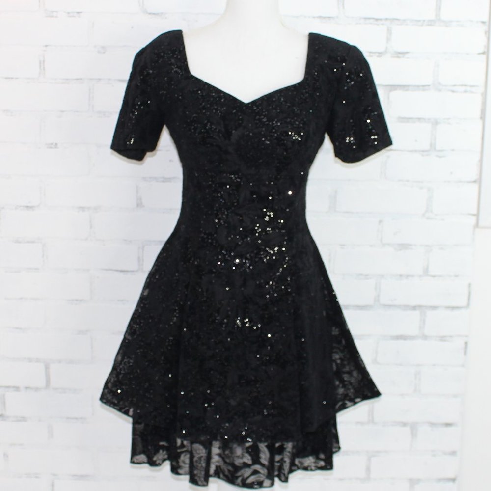 Vintage 80's Black Cocktail Dress
